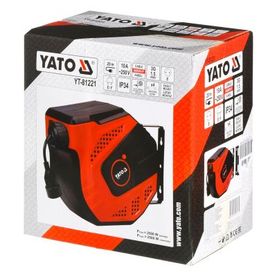 8. YT-81221 YATO 20m Verlängerungskabel auf Kabeltrommel