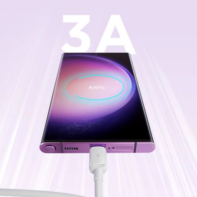 4. Joyroom Multi-Color Series A14 USB-A/USB-C 3A-Kabel 1,2 m – Weiß