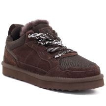 Damen-Lederboots, gefütterte Halbschuhe in Schokoladenbraun Vinceza 102670