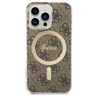 3. Set Guess GUBPP13LH4EACSW Hülle + Ladegerät iPhone 13 Pro braun/braun Hartschale 4G Print MagSafe