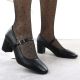7. Schwarze Sergio Leone PB176 Pumps mit niedrigem Absatz und Riemen