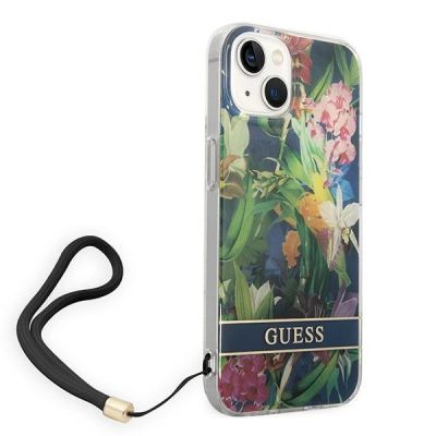 3. Guess GUOHCP14MHFLSB iPhone 14 Plus 6,7 "blau / blauer Hardcase Flower Strap
