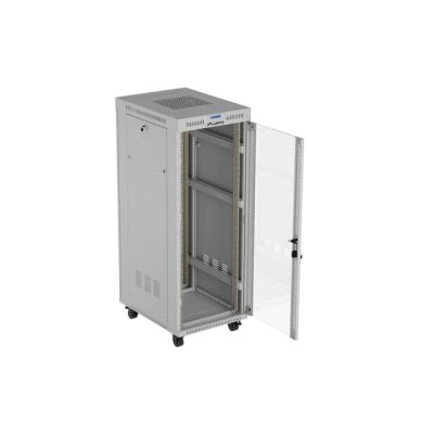 8. LANBERG Standschrank 19" 32U 600x800 Graue Glastür LCD (Flatpack) V2