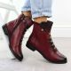 5. Damen-Stiefeletten in Bordeaux mit Kroko-Prägung Jezzi ASA62-16
