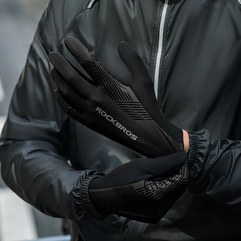 7. Rockbros Fahrradhandschuhe Frühling/Sommer/Herbst, Full, Größe: XXL - Schwarz