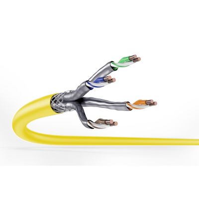 3. Digitus Installationskabel Cat.7A, S/FTP, Dca-s1a d1 a1, AWG 22/1, LSOH, 1000 m, Gelb, auf Rolle