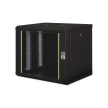 Digitus Unique 19" 9U Rackmount-Netzwerkschrank, 600 x 450 mm, Glastür, schwarz, ungeteilt, montiert, 100 kg