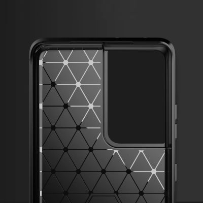 3. Carbon Case Flexibel Handyhülle TPU Schutzhülle für Samsung Galaxy S21 Ultra 5G blau