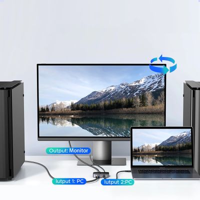 4. Ugreen DisplayPort/USB-C zu USB-C Switch – Grau