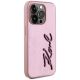 4. Karl Lagerfeld Wrinkled Metal Signature iPhone 15 Pro Max Hülle - Rosa