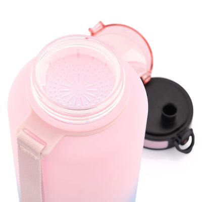 10. Meteor 1500 ml rosa/blaue Sportflasche