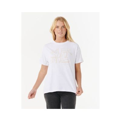 Weißes T-Shirt RIP CURL OCEANIC RELAXED TEE