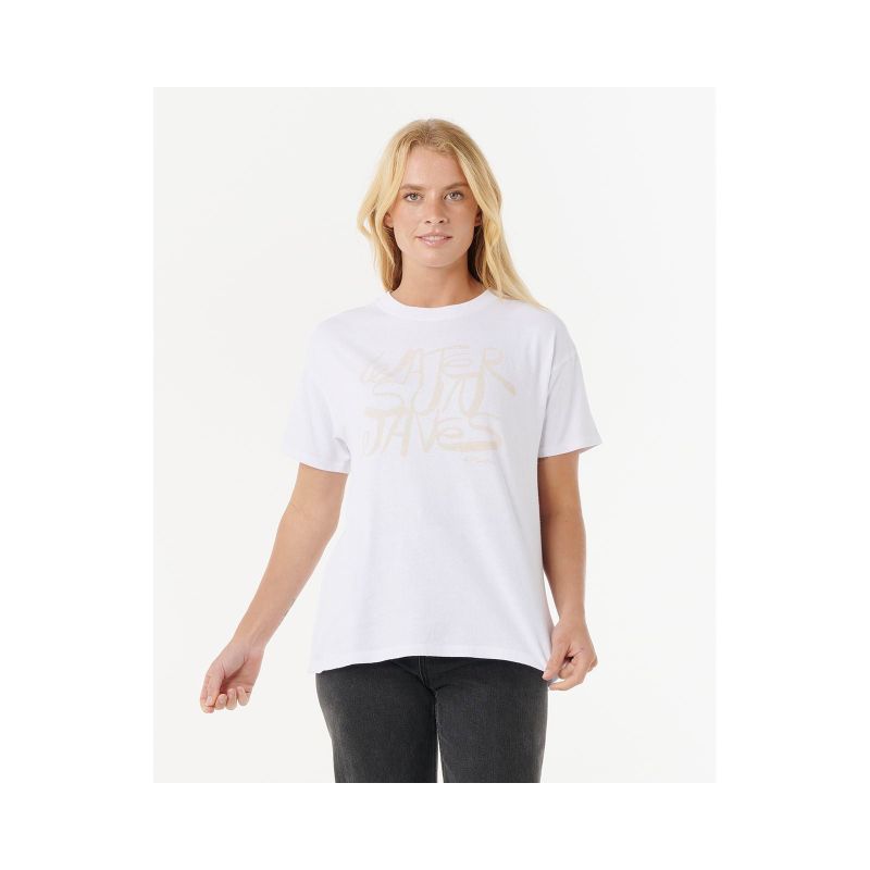 Weißes T-Shirt RIP CURL OCEANIC RELAXED TEE