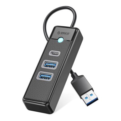 Orico PWC2U-U3 3-Port-USB-Hub (2x USB-A 3.0, 1x USB-C 3.0, 0,5 m Kabel) – Schwarz