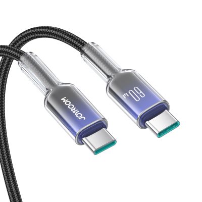 7. Joyroom S-A42 Crystal-Clear Series 60W USB-C – USB-C-Kabel 1,2 m – Schwarz