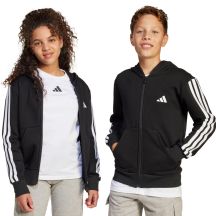 adidas Essentials Full-Zip Kinder-Sweatshirt Schwarz und Weiß JD6494