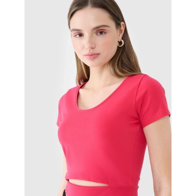 5. Damen Crop Top schlichtes T-Shirt 4F 4FRSS25TTSHF2695-54S
