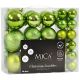 4. Dekorative Plastikkugeln, Safe, 46 Stück, grüner Glimmer