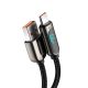 4. Baseus Display Schnellladedaten USB-A / USB-C 66W 1 m Kabel - Schwarz