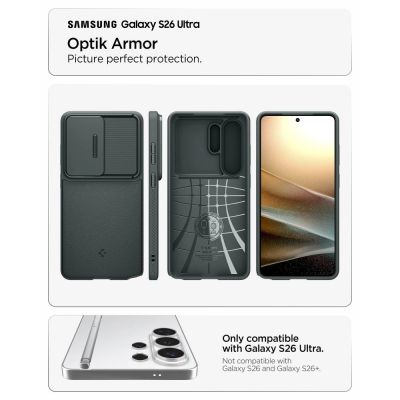 5. Spigen Optik Armor Schutzhülle für Samsung Galaxy S26 Ultra – Grün