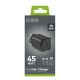 3. SBS TETRGAN1C45W 45-W-GaN-USB-C-Wandladegerät mit Power Delivery – Schwarz