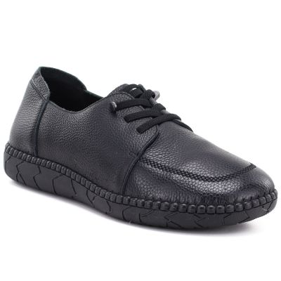 Jezzi JH01-1 bequeme schwarze Damen-Lederschuhe