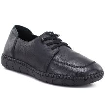 Jezzi JH01-1 bequeme schwarze Damen-Lederschuhe