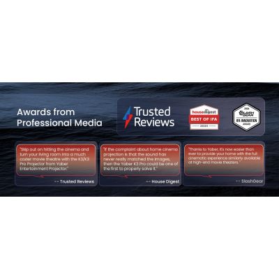 14. Yaber K3 Pro LCD FullHD 1080p Multimedia-Projektor mit JBL-Lautsprechern und Subwoofer - Schwarz