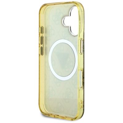 7. Guess IML Metal Glitter 4G Circle Triangle MagSafe Case für iPhone 16 - Braun