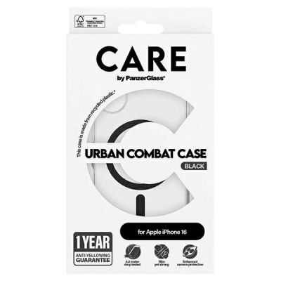 4. CARE by PanzerGlass Flagship Case mit MagSafe für iPhone 16 – Schwarz