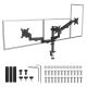 30. MACLEAN 3-Monitor-Halterung, Gasfeder, 17"-27", 2-8 kg, Schwarz MC-137