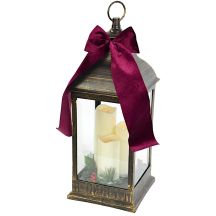 LED-Adventslaterne, 60 cm, 3 Kerzen, Schwarz