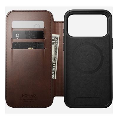 2. Nomad Moderne Leder-Folio-Handyhülle 16 cm (6,3 Zoll) Braun