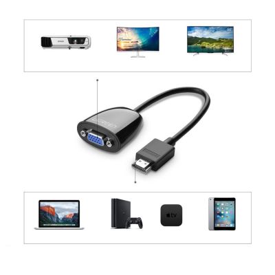 3. Ugreen Kabel Kabeladapter unidirektionaler Adapter mit HDMI (männlich) auf VGA (weiblich) FHD schwarz (MM105 40253)