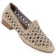 Damen-Lederschuhe mit Lochmuster, beige, Jezzi OL50-1