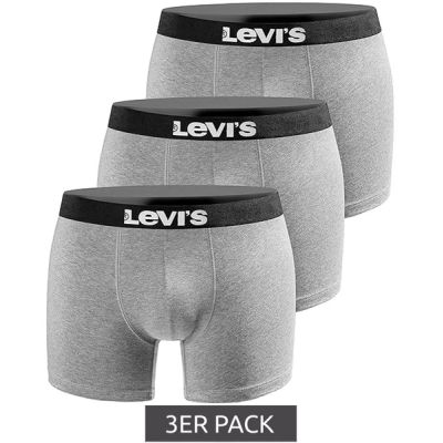 Levi's Herren-Boxershorts, 3er-Pack, graue Baumwoll-Boxershorts