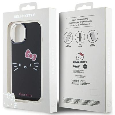 8. Hello Kitty IML Kitty Face Hülle für iPhone 15 – Schwarz