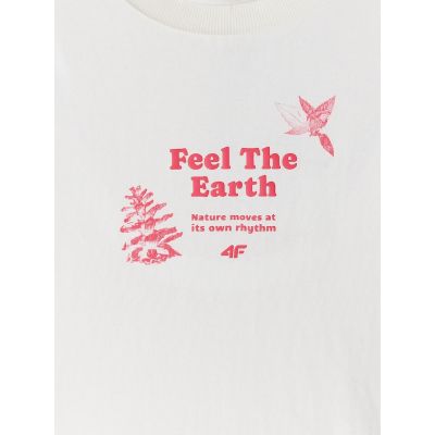 6. Damen-T-Shirt mit Aufdruck, regulär, Größe 4F 4FRSS26TTSHF3704-11S
