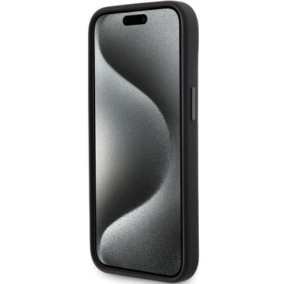5. Karl Lagerfeld Silikon Ikonik Metal Pin Hülle für iPhone 15 Plus / 14 Plus – Schwarz