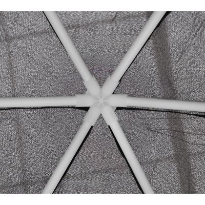 5. Sechseckiger Gartenpavillon 2x2x2x2,5 m mit Moskitonetz, Grau