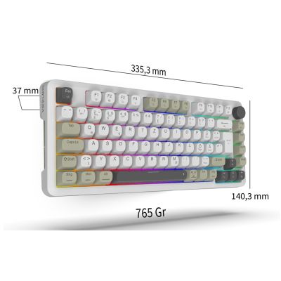 2. Inca IKG-455 Gaming-Tastatur USB + RF Wireless + Bluetooth QWERTY Deutsch Weiß