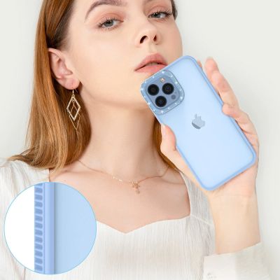 7. Kingxbar Sparkle Series Hülle iPhone 13 Pro Max mit blauer Kristallrückseite