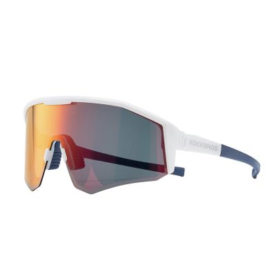 Rockbros Sportbrille SP297 weiß mit polarisierten Gläsern.
