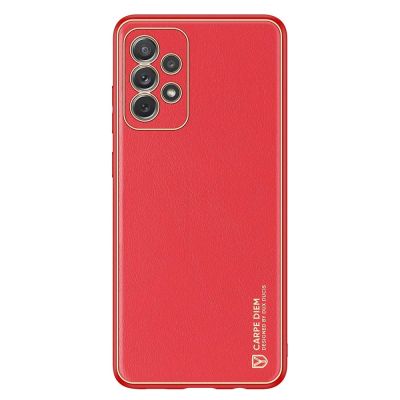 2. Elegante Hülle aus Kunstleder für Samsung Galaxy A72 4G rot