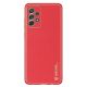 2. Elegante Hülle aus Kunstleder für Samsung Galaxy A72 4G rot