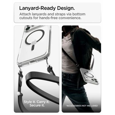 13. Spigen Ultra Hybrid MagSafe Hülle für iPhone 18 Pro / 17 Pro – Transparentes Graphit