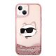 3. Karl Lagerfeld Glitter Choupette Head Hülle für iPhone 14 Plus – Rosa