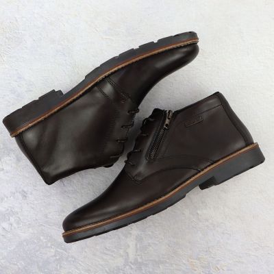 5. Rieker 15324-25 Herren-Lederstiefeletten, wasserdicht, ungefüttert, braun