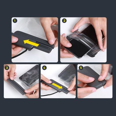 7. Baseus AquaGlide BS-PC029 Gehäuse wasserdicht IPX8 mit Slide Lock System – schwarz