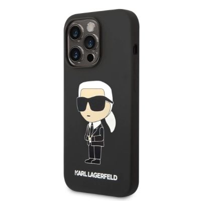 2. Karl Lagerfeld Silikon Ikonik MagSafe Hülle für iPhone 14 Pro – Schwarz